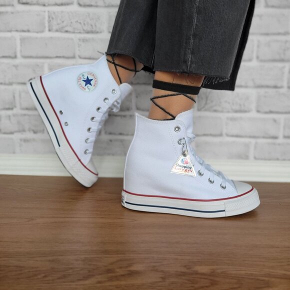 ❤️Converse Chuck Taylor Wedge Platform Sz 9 Womens Shoes Sneakers White A11908C - Picture 4 of 8